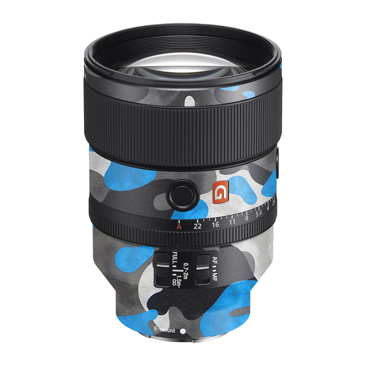 Blue Grey Camo Sony FE 135mm F/1.8 GM Camera Lens Skin