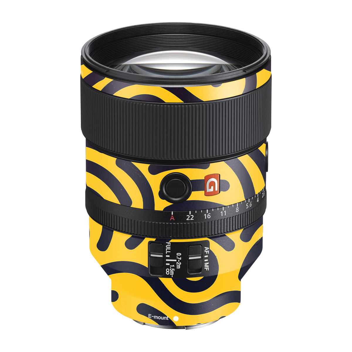 Minimal Yellow Wave Sony FE 135mm F/1.8 GM Camera Lens Skin