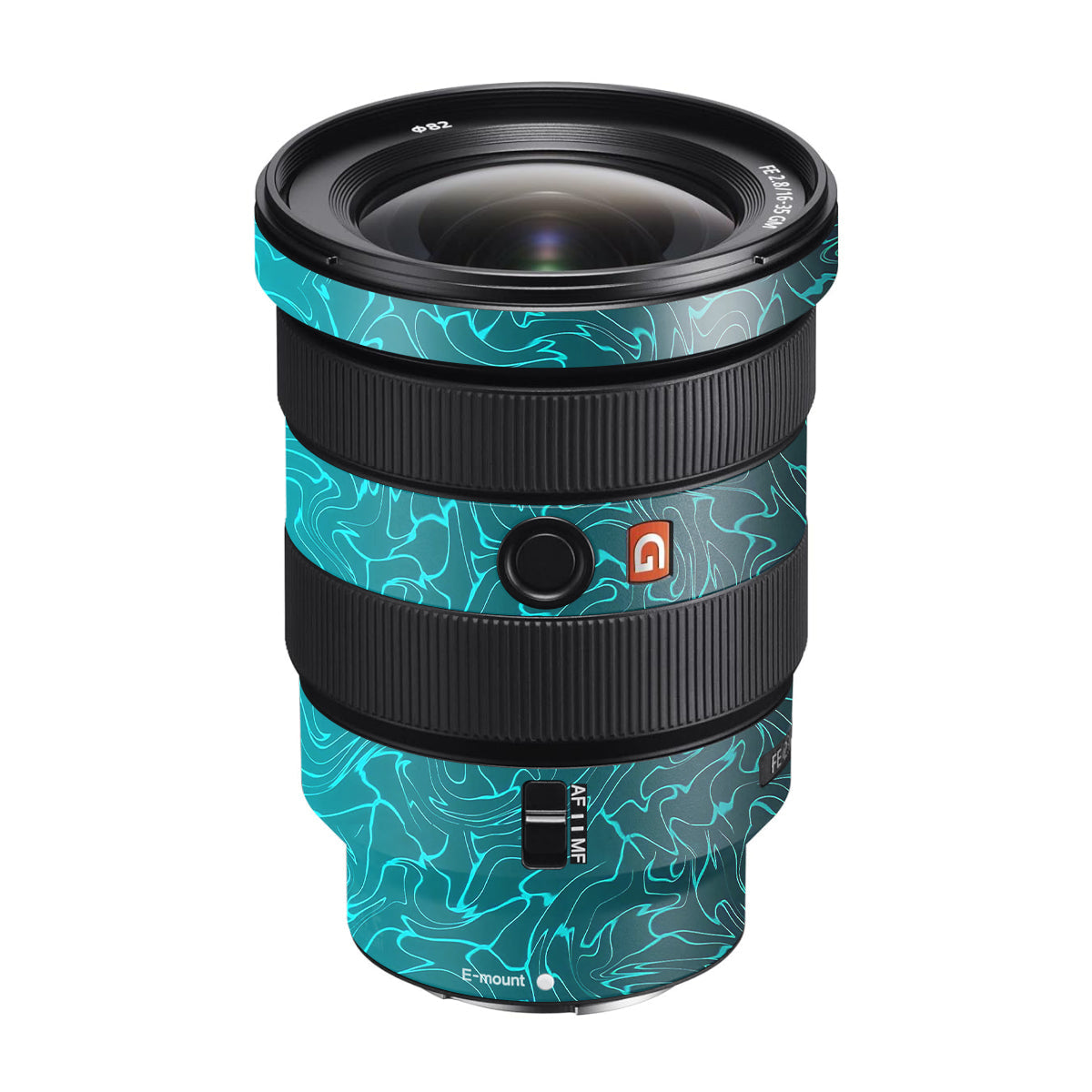 Cyan Blue to Black Gradient Sony FE 16-35mm F/2.8 GM Camera Lens Skin