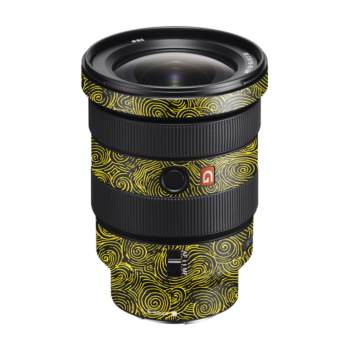 Yellow Spirals Sony FE 16-35mm F/2.8 GM Camera Lens Skin
