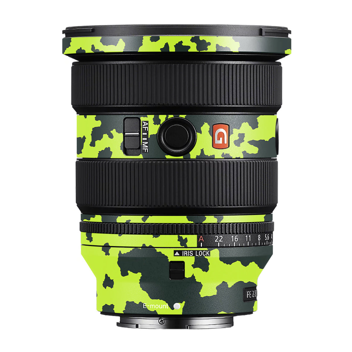 Neon Green Splatter Sony FE 16-35mm F/2.8 GM II Camera Lens Skin
