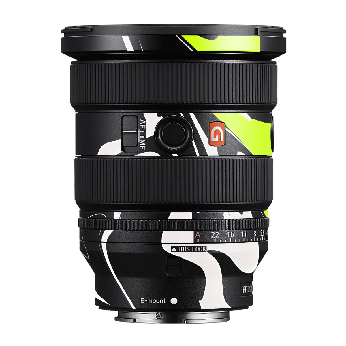 Neon Green and Black Pattern Sony FE 16-35mm F/2.8 GM II Camera Lens Skin