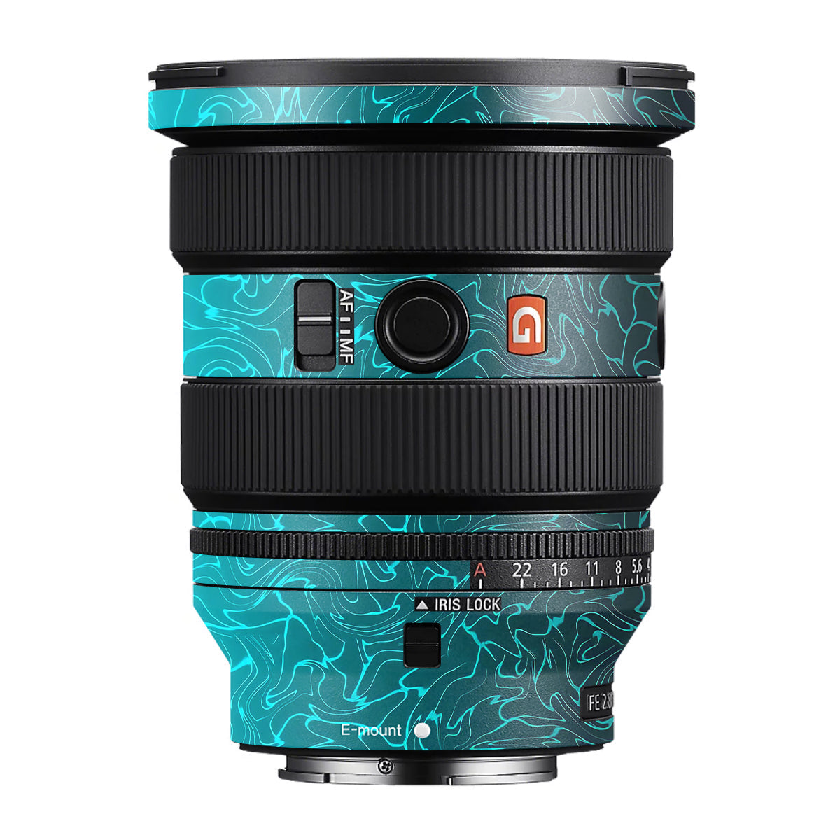 Cyan Blue to Black Gradient Sony FE 16-35mm F/2.8 GM II Camera Lens Skin