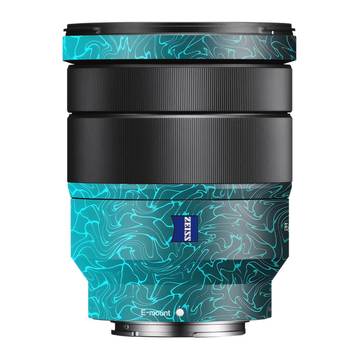 Cyan Blue to Black Gradient Sony FE 16-35mm F/4 ZA OSS Camera Lens Skin