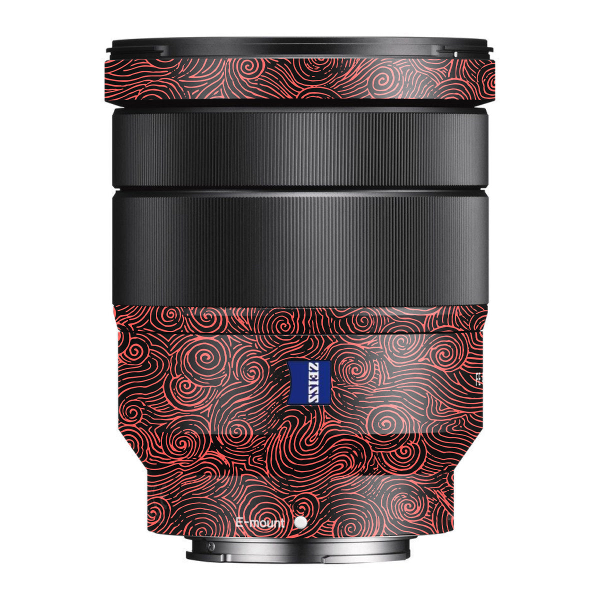 Red Spirals Sony FE 16-35mm F/4 ZA OSS Camera Lens Skin