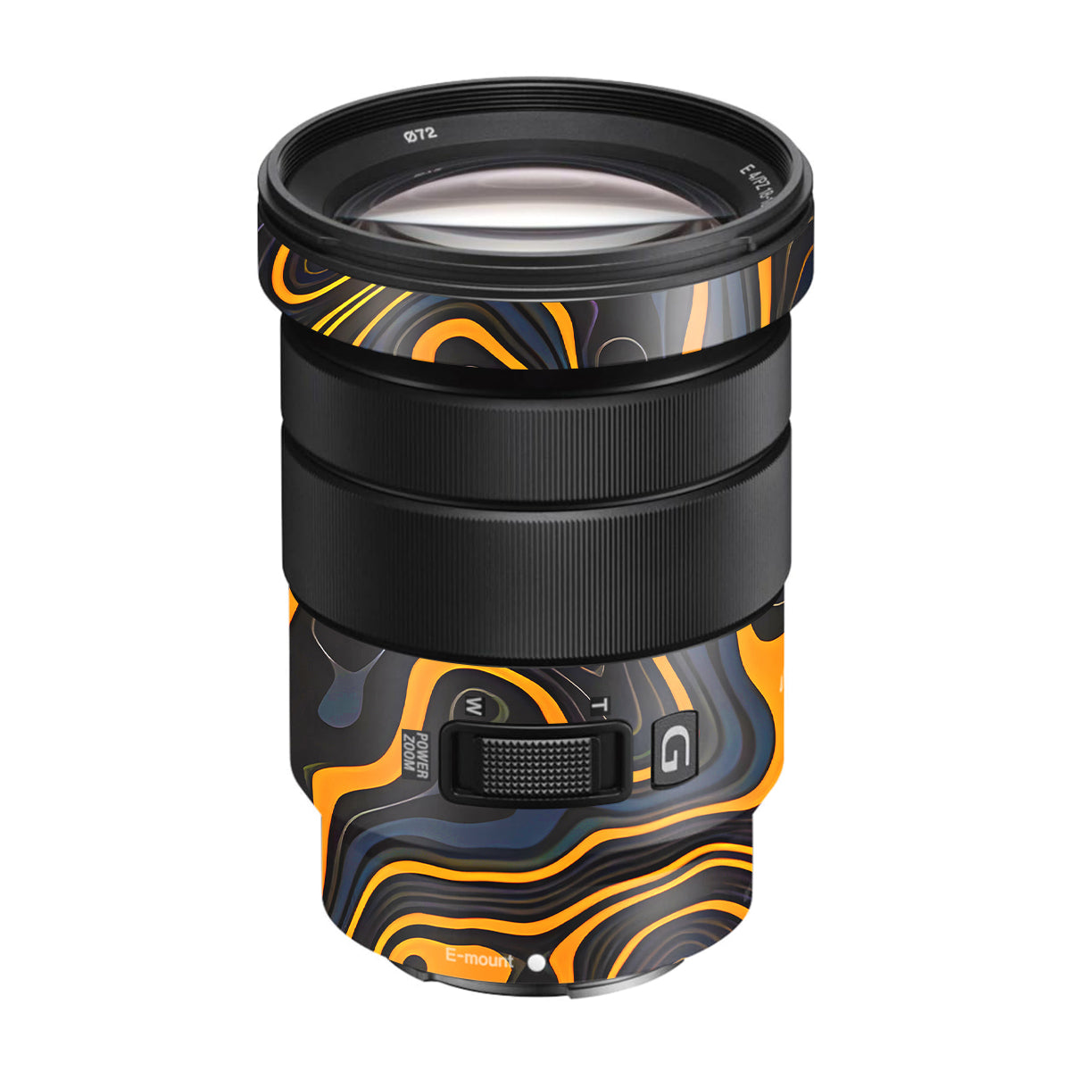 Amber Topographic Waves Sony E 18-105mm F/4 Camera Lens Skin