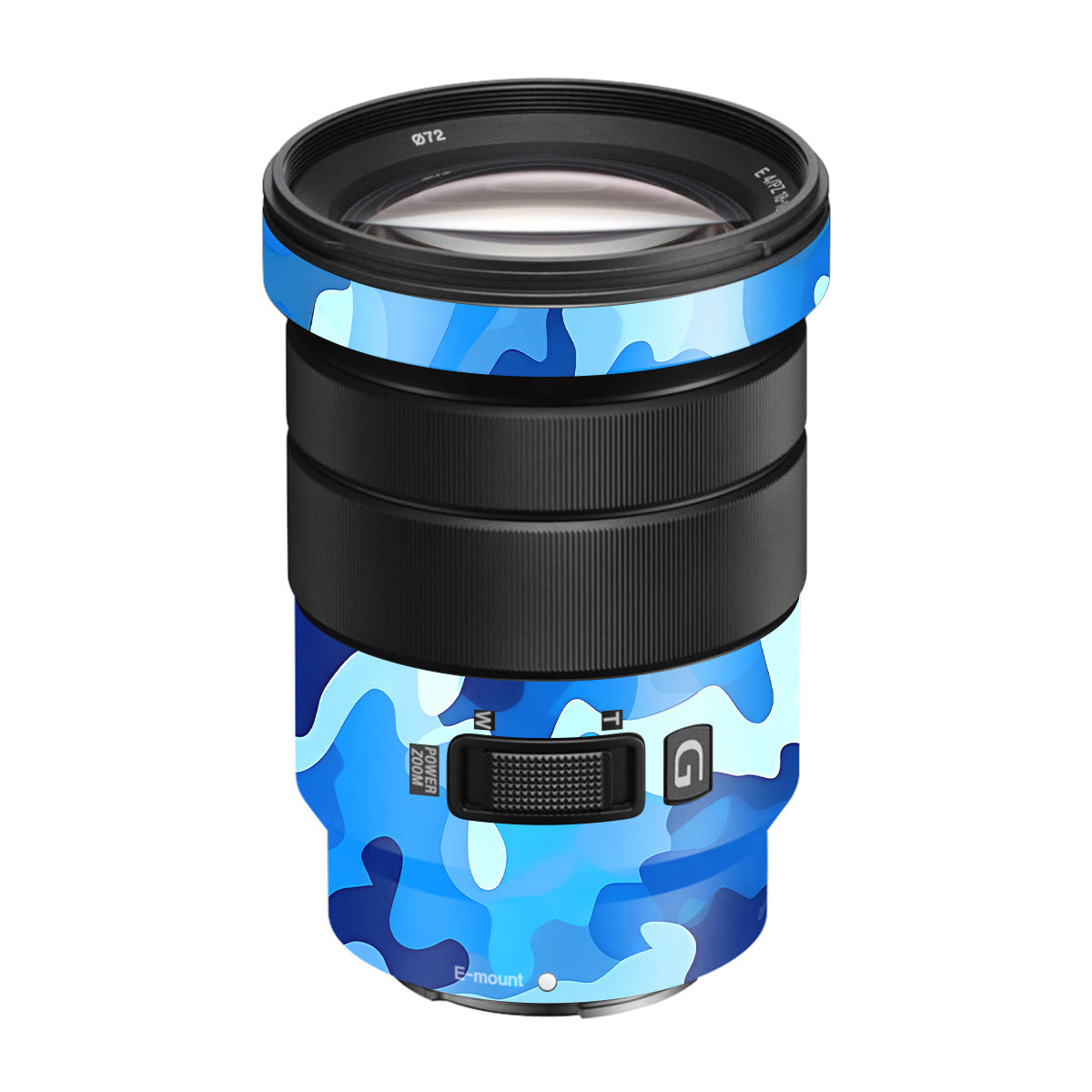 Arctic Blue Camo Pattern Sony E 18-105mm F/4 Camera Lens Skin