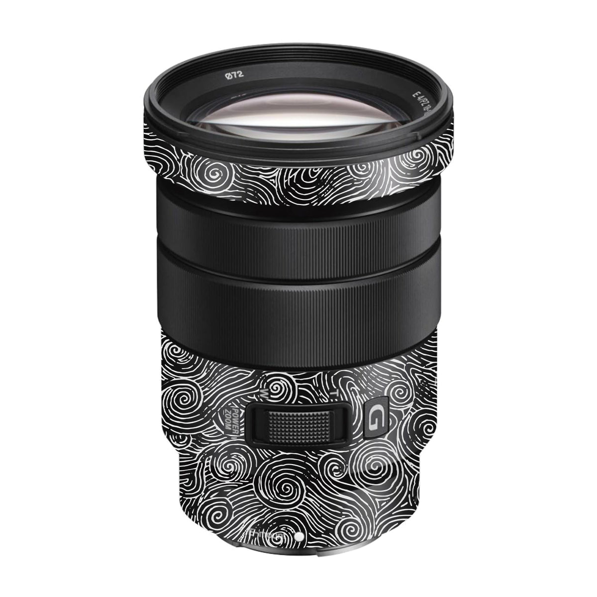 White Spirals Sony E 18-105mm F/4 Camera Lens Skin