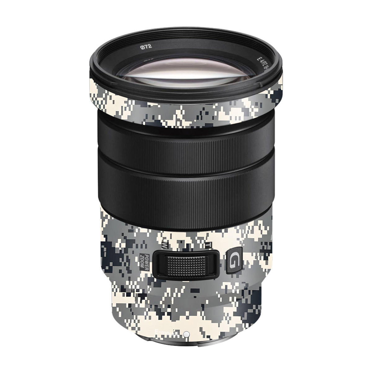 Grey Black Pixel Sony E 18-105mm F/4 Camera Lens Skin