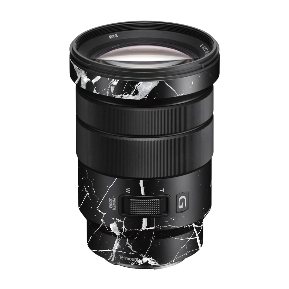 White Veins on Black Sony E 18-105mm F/4 Camera Lens Skin