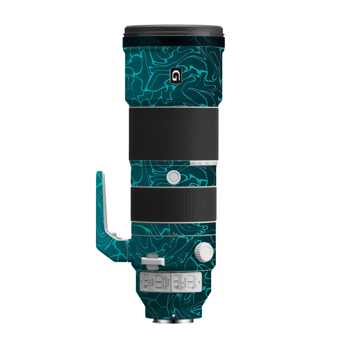 Cyan Blue to Black Gradient Sony FE 200-600mm F/5.6-6.3 G OSS Camera Lens Skin