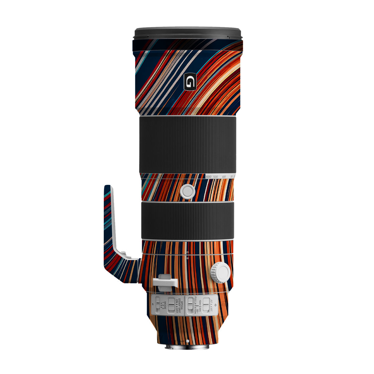 Retro Abstract Striped Swirl Sony FE 200-600mm F/5.6-6.3 G OSS Camera Lens Skin
