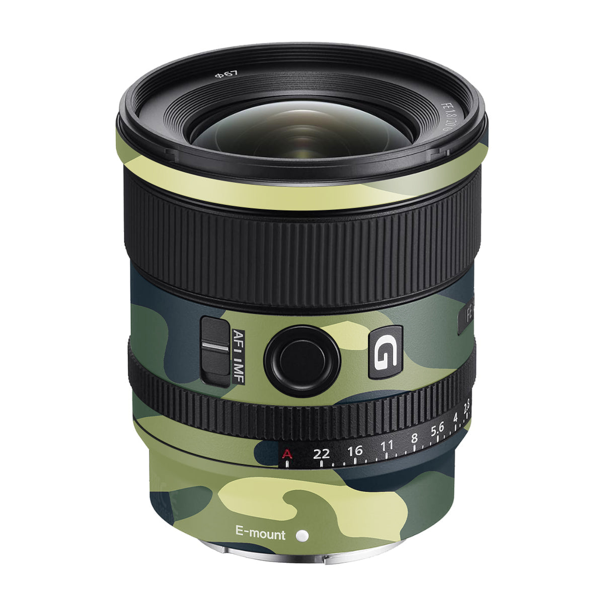 Forest Green Camo Sony FE 20mm F/1.8 G Camera Lens Skin