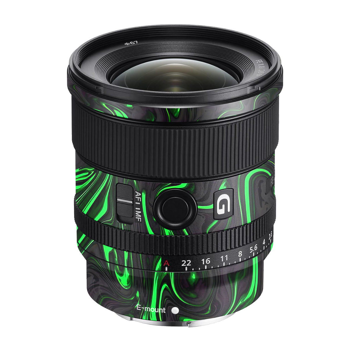 Green Liquid Pattern Sony FE 20mm F/1.8 G Camera Lens Skin