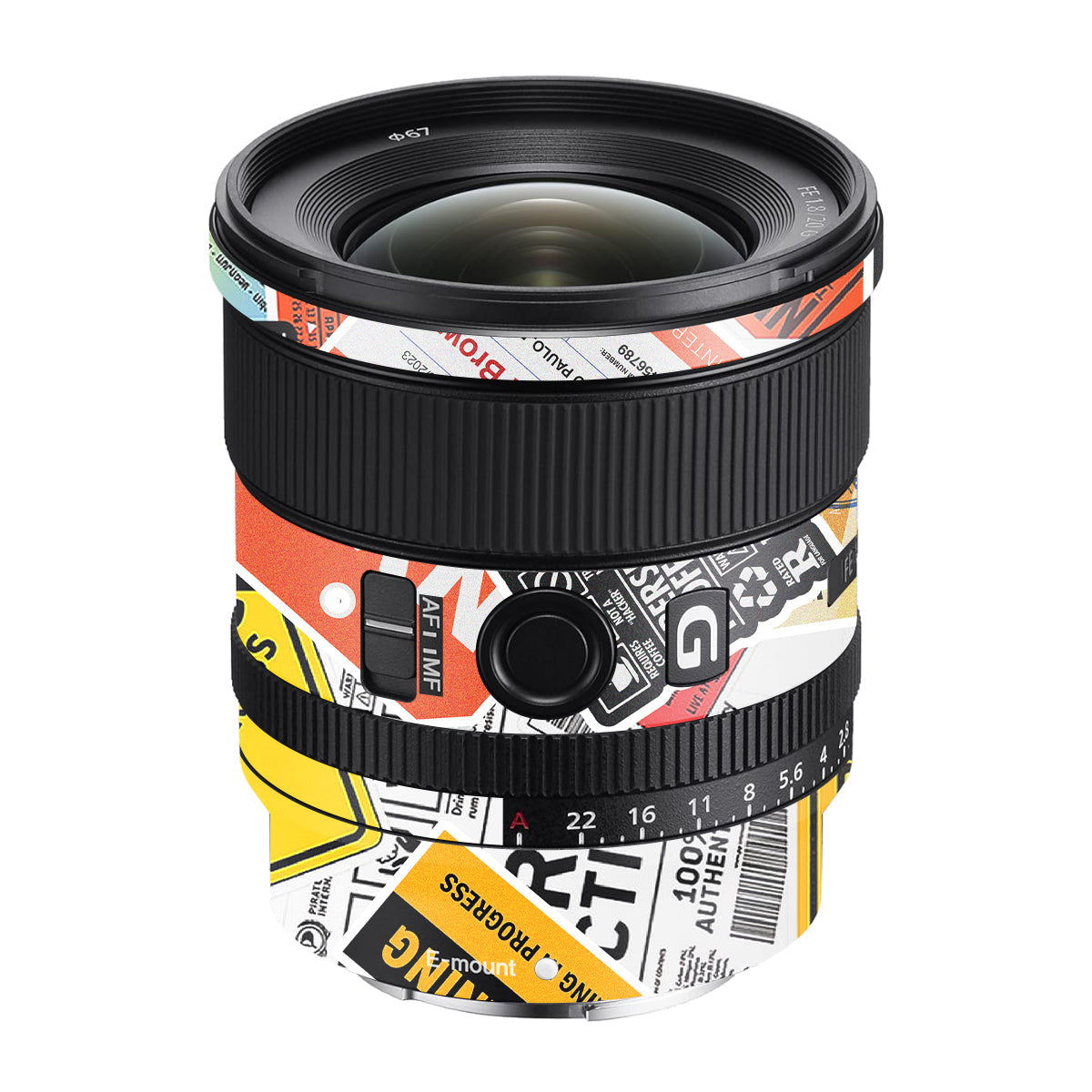 Tech Aesthetic Sticker Collage Sony FE 20mm F/1.8 G Camera Lens Skin