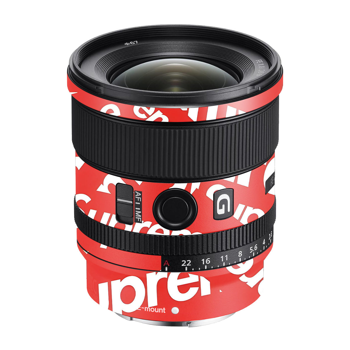 Supreme Red Sony FE 20mm F/1.8 G Camera Lens Skin