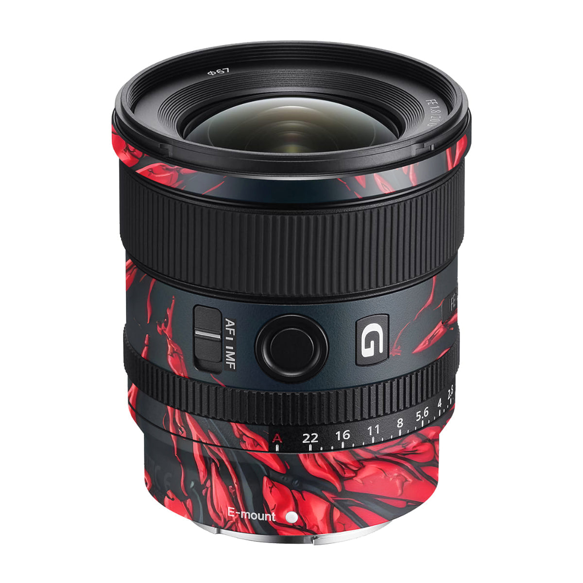 Venom Red Sony FE 20mm F/1.8 G Camera Lens Skin