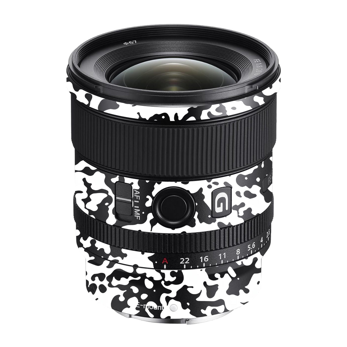 Snow Camo Sony FE 20mm F/1.8 G Camera Lens Skin