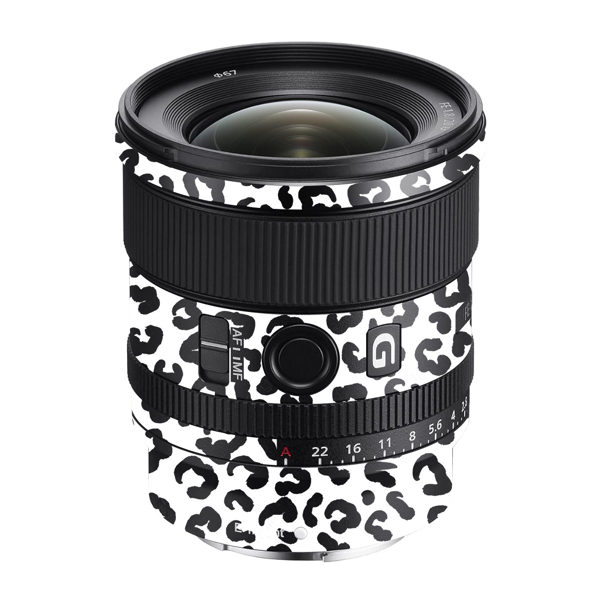 White Leopard Sony FE 20mm F/1.8 G Camera Lens Skin