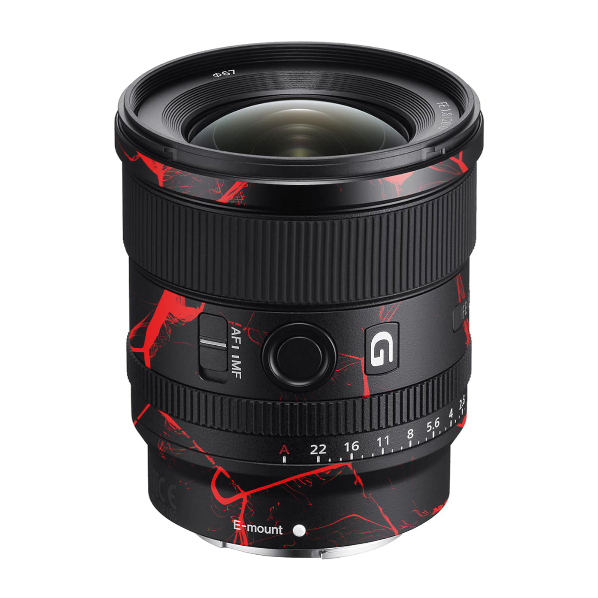 Red Neural Grid Sony FE 20mm F/1.8 G Camera Lens Skin