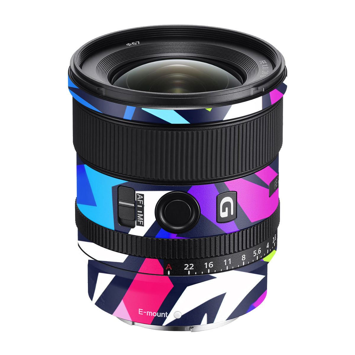 Bold Geometric Pop Sony FE 20mm F/1.8 G Camera Lens Skin