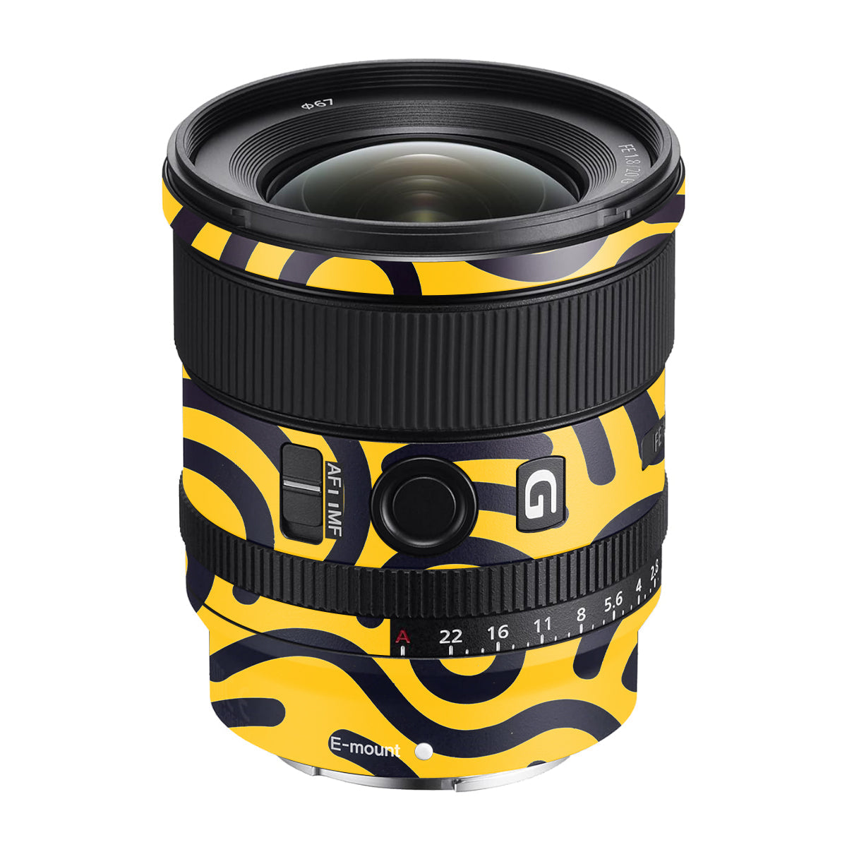 Minimal Yellow Wave Sony FE 20mm F/1.8 G Camera Lens Skin