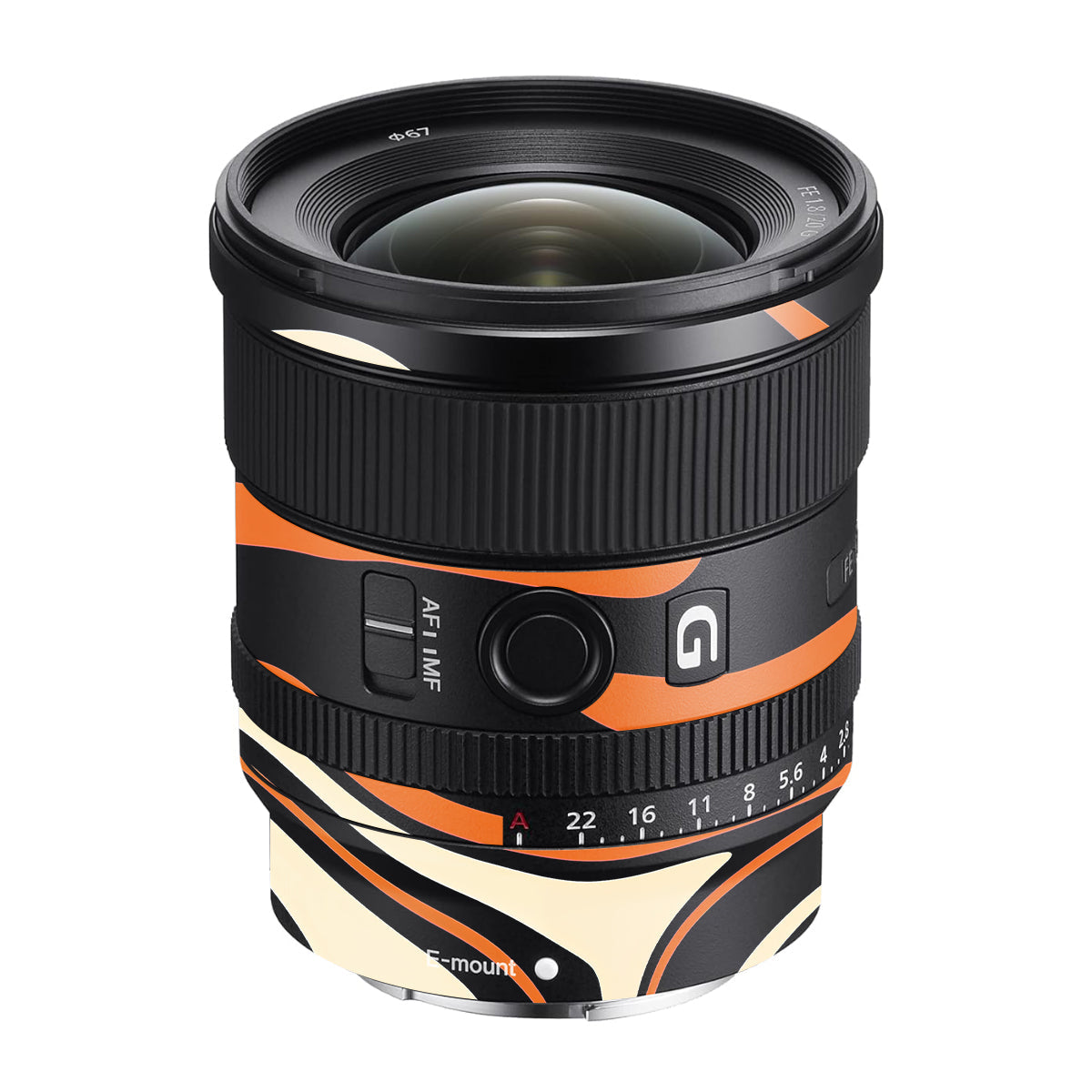 Mid-Century Abstract Swirl Sony FE 20mm F/1.8 G Camera Lens Skin