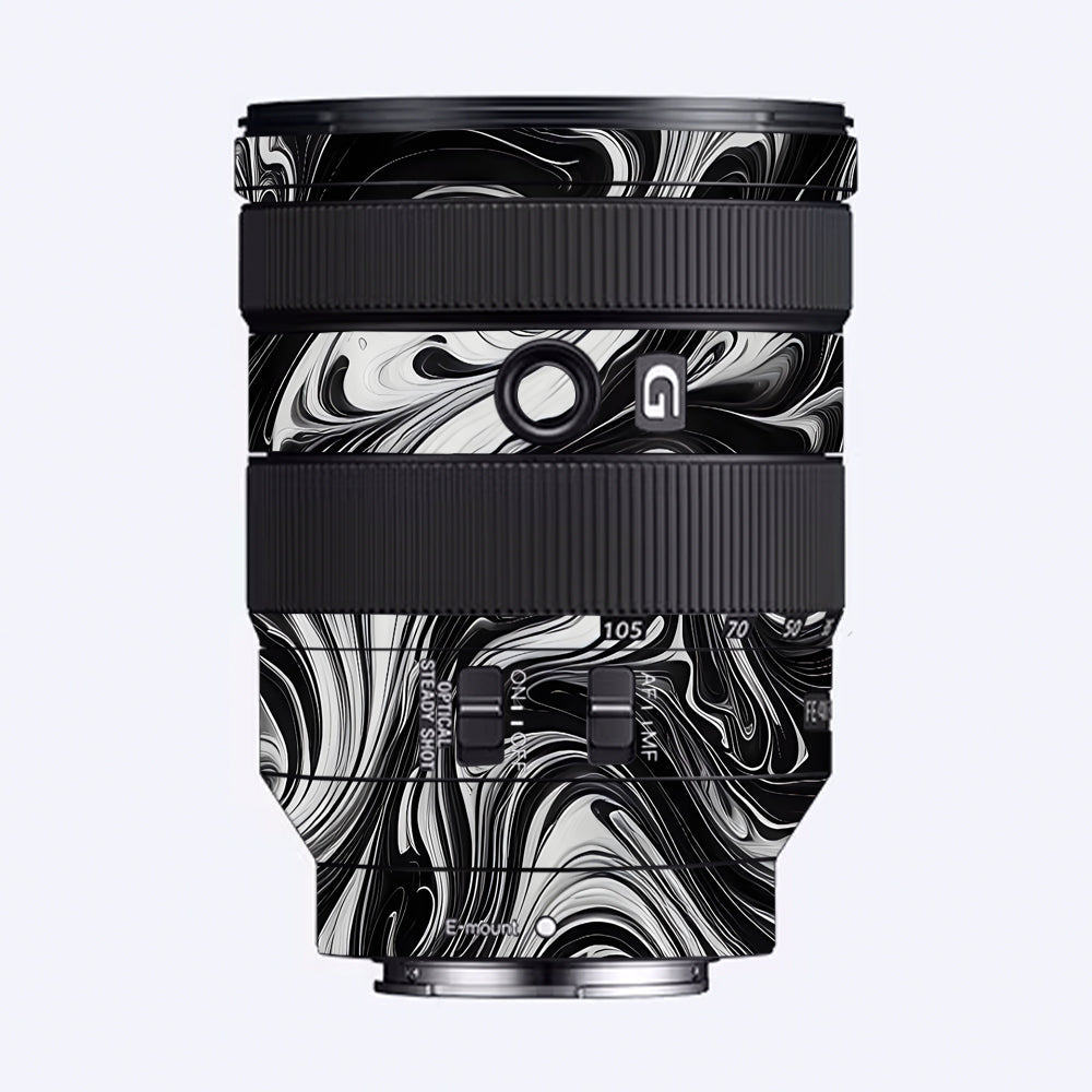 Black and White Marble Sony 24-105mm Camera Lens Skin