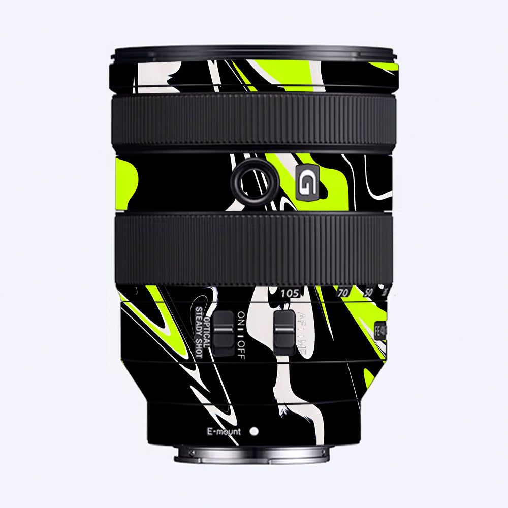 Neon Green and Black Pattern Sony FE 24–105mm f/4 G OSS Camera Lens Skin