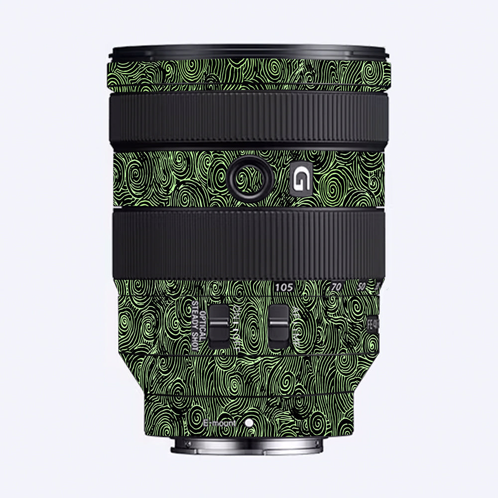 Green Spirals Sony FE 24–105mm f/4 G OSS Camera Lens Skin