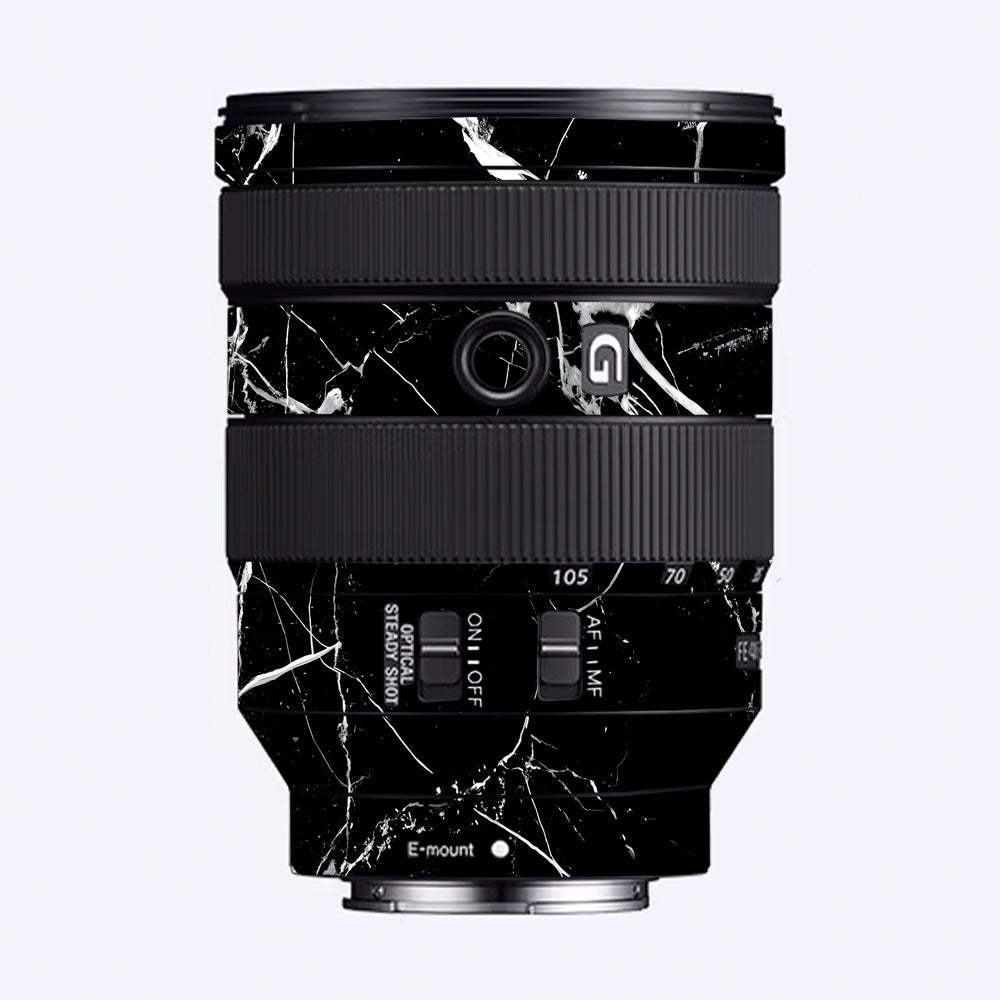 White Veins on Black Sony 24-105mm Camera Lens Skin