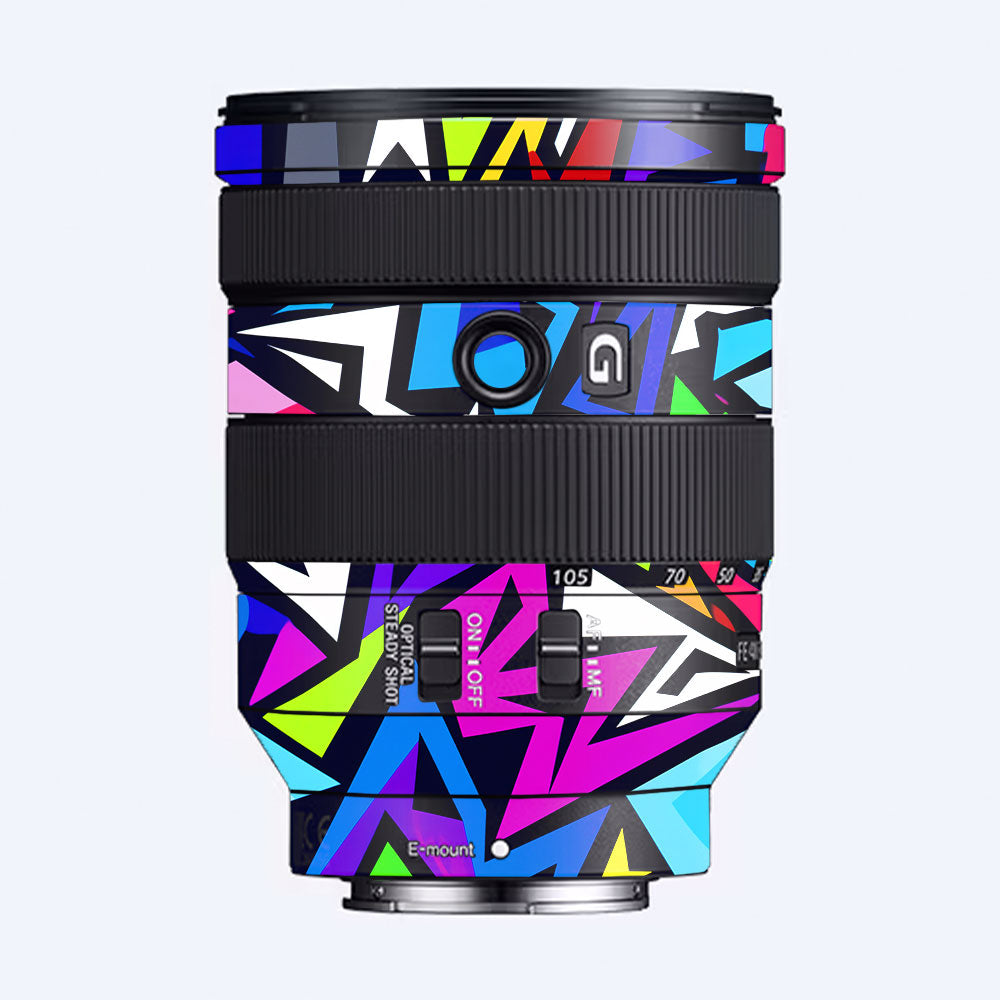Bold Geometric Pop Sony FE 24–105mm f/4 G OSS Camera Lens Skin