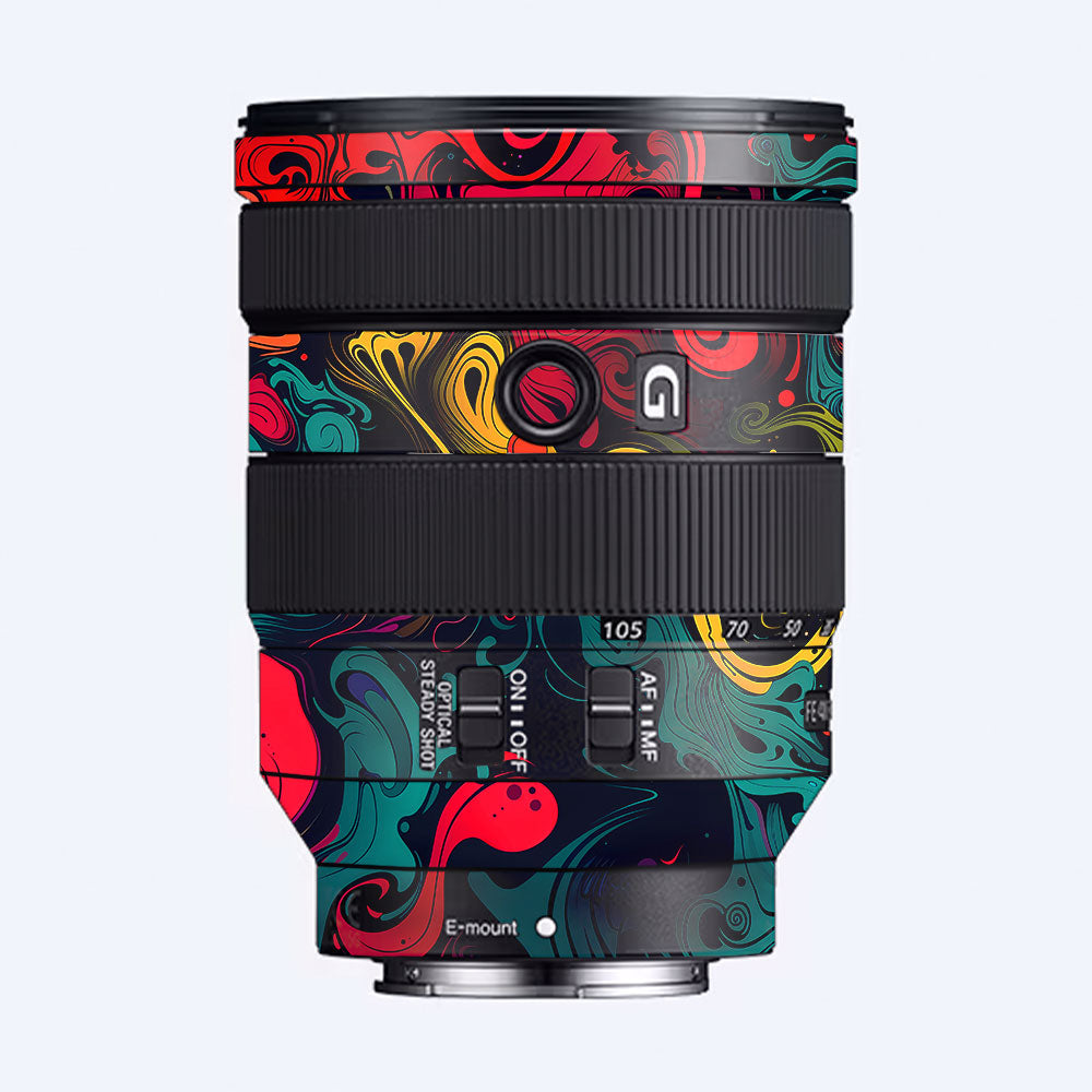 Psychedelic Color Swirl Sony FE 24–105mm f/4 G OSS Camera Lens Skin