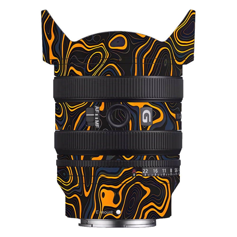 Amber Topographic Waves Sony FE 24–50mm f/2.8 G Camera Lens Skin