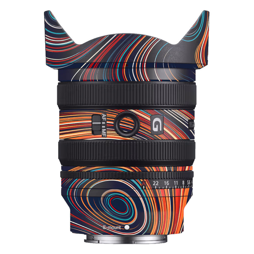 Retro Abstract Striped Swirl Sony FE 24–50mm f/2.8 G Camera Lens Skin