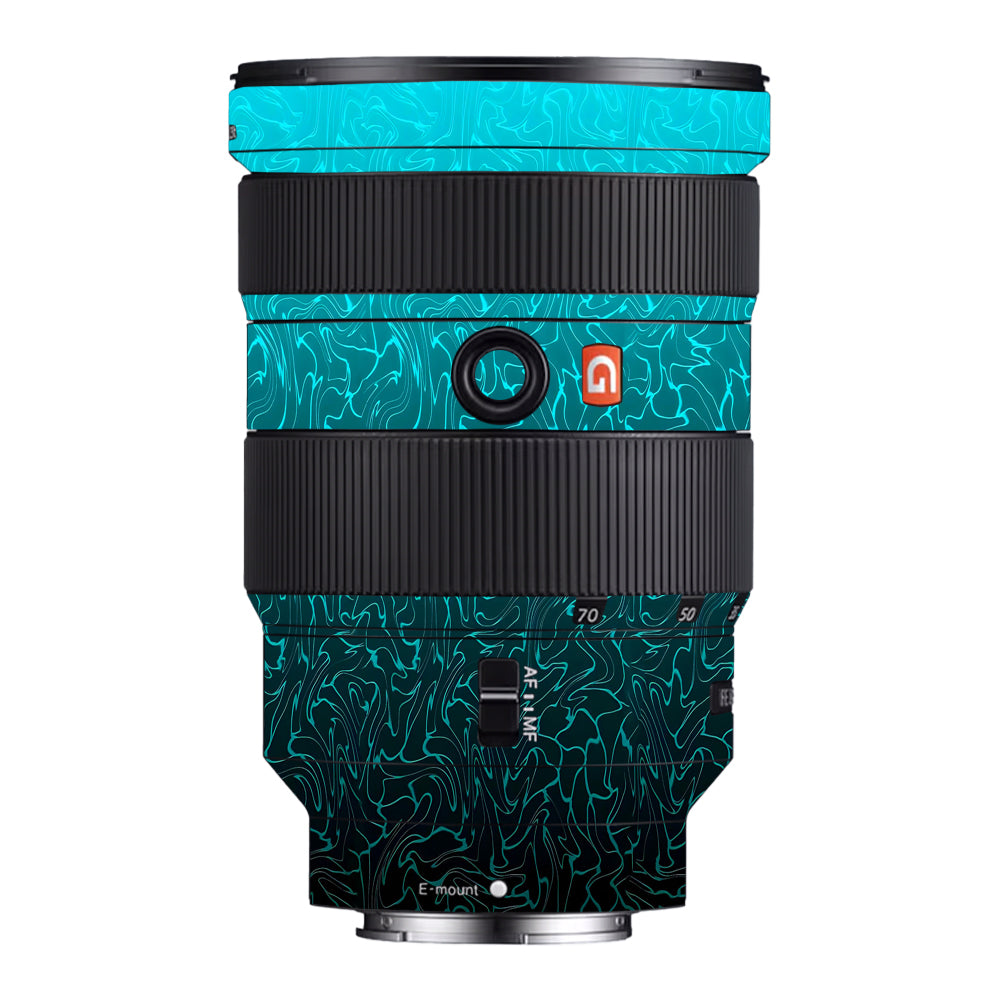 Cyan Blue to Black Gradient Sony 24-70mm Camera Lens Skin