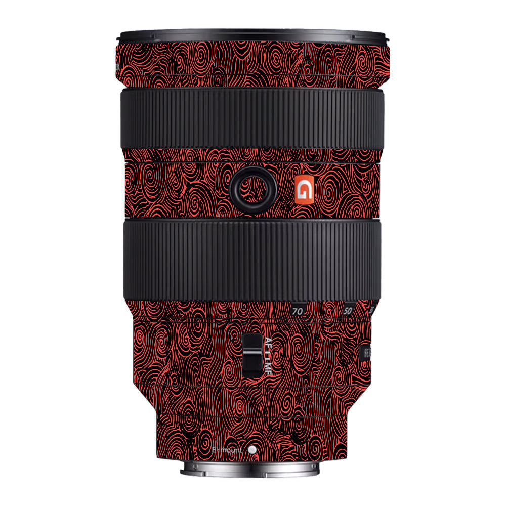 Red Spirals Sony 24-70mm Camera Lens Skin