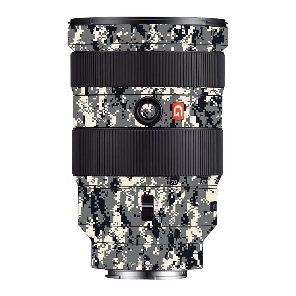 Grey Black Pixel Sony 24-70mm Camera Lens Skin