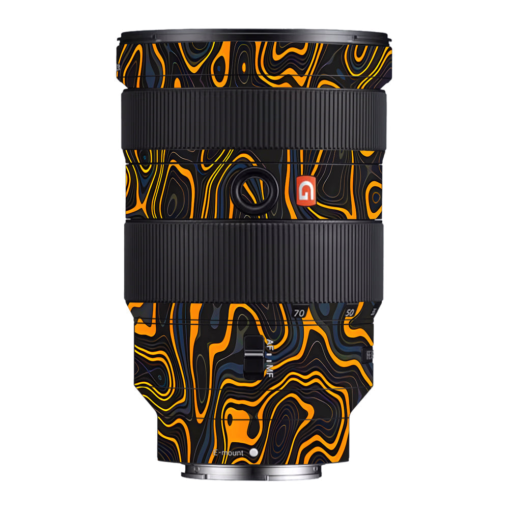 Amber Topographic Waves Sony FE 24-70mm f/2.8 GM Camera Lens Skin