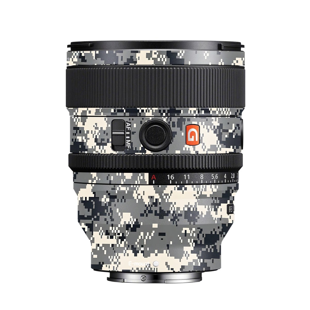 Grey Black Pixel Sony FE 24mm F/1.4 GM Camera Lens Skin