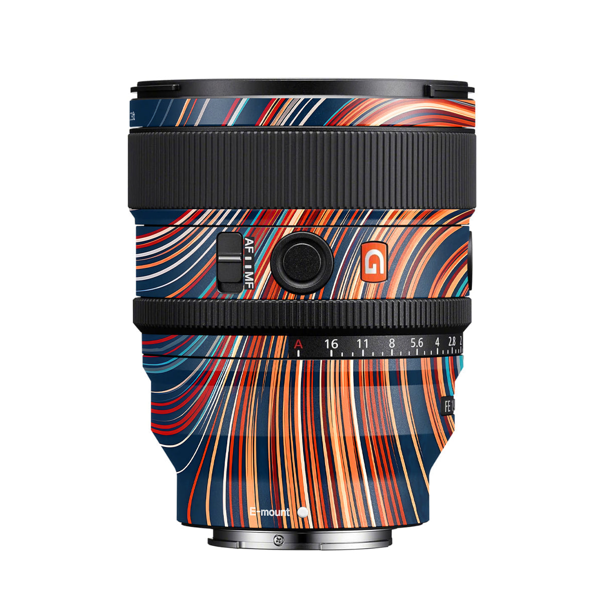 Retro Abstract Striped Swirl Sony FE 24mm F/1.4 GM Camera Lens Skin