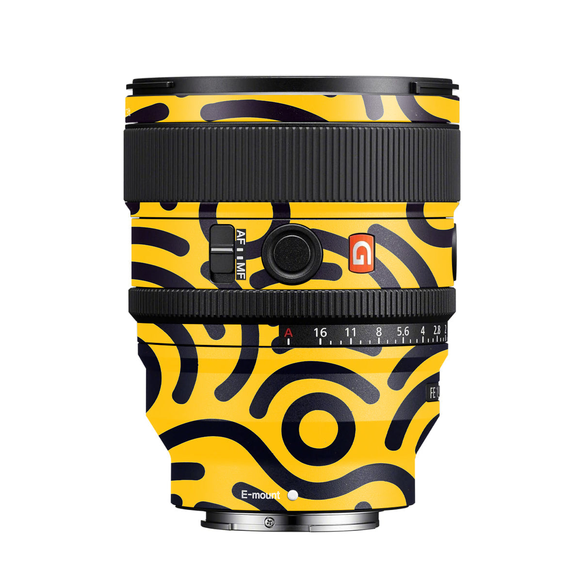 Minimal Yellow Wave Sony FE 24mm F/1.4 GM Camera Lens Skin