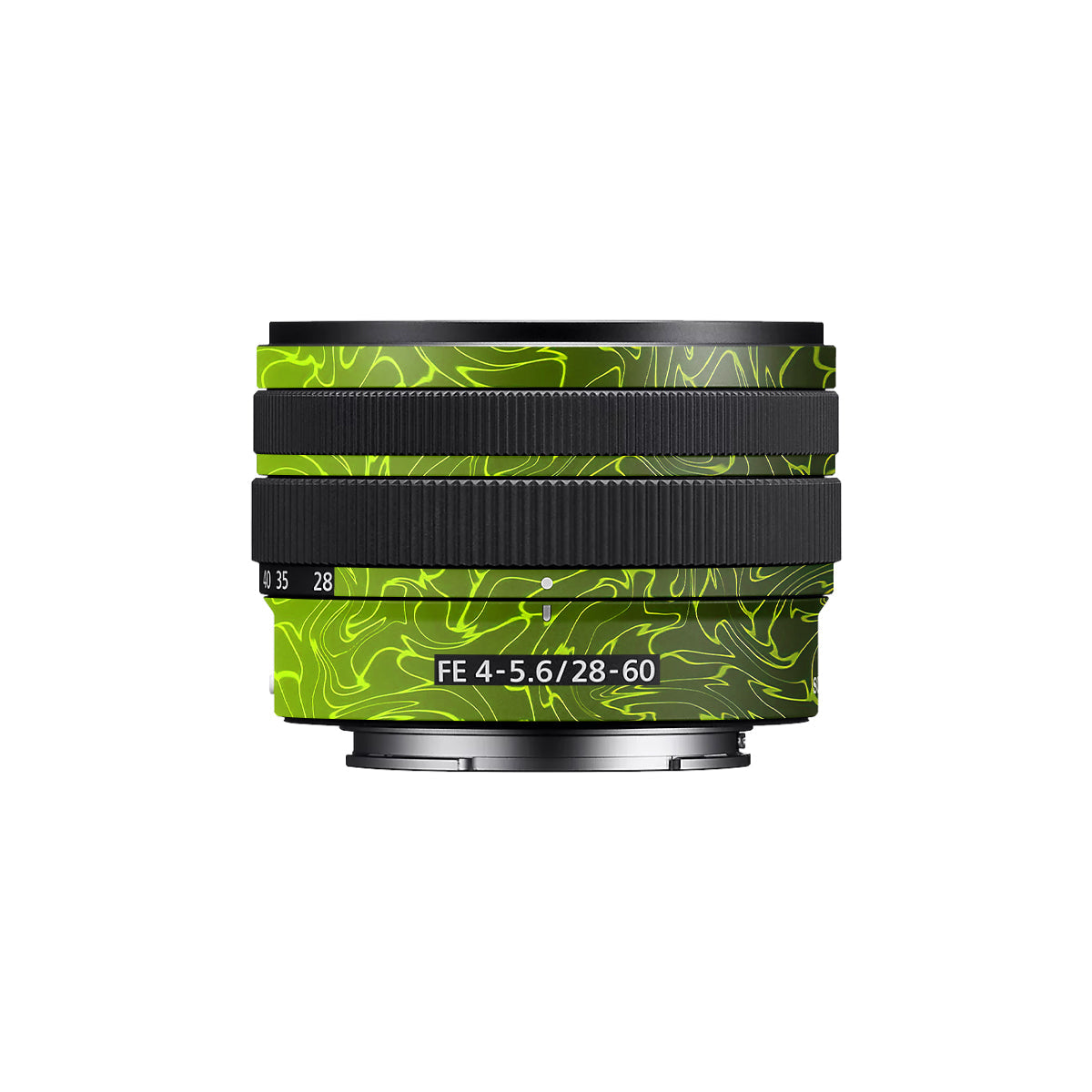 Lime Yellow to Black Gradient Sony FE 28-60mm F/4-5.6 Camera Lens Skin