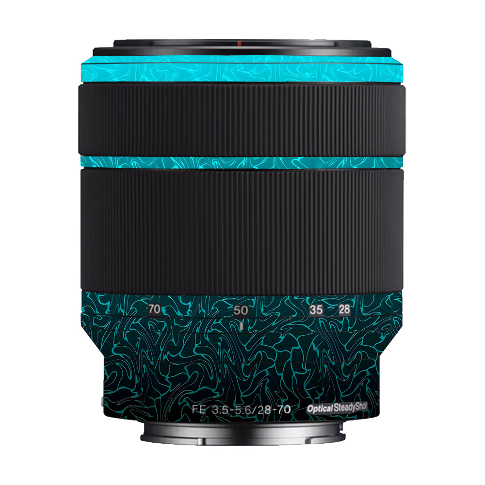 Cyan Blue to Black Gradient Sony FE 28–70mm f/3.5–5.6 OSS Camera Lens Skin