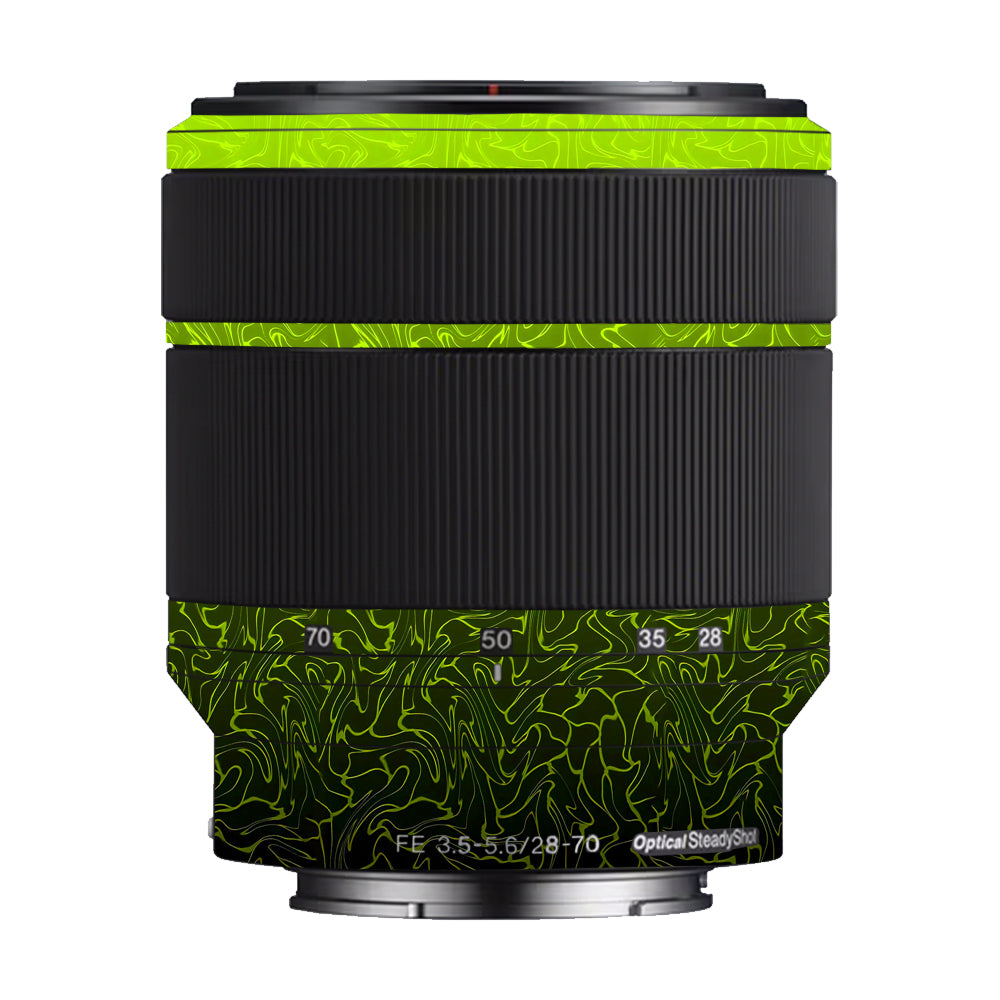 Lime Yellow to Black Gradient Sony 28-70mm Camera Lens Skin