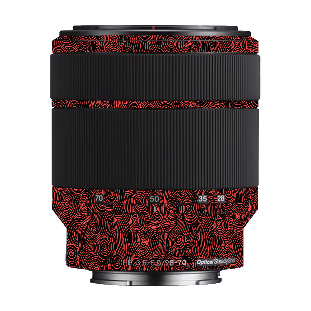 Red Spirals Sony FE 28–70mm f/3.5–5.6 OSS Camera Lens Skin