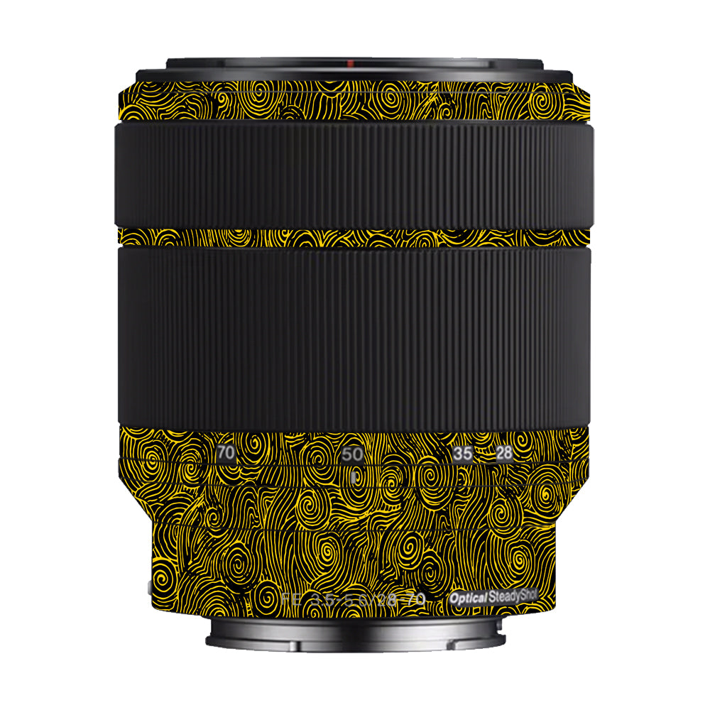 Yellow Spirals Sony 28-70mm Camera Lens Skin