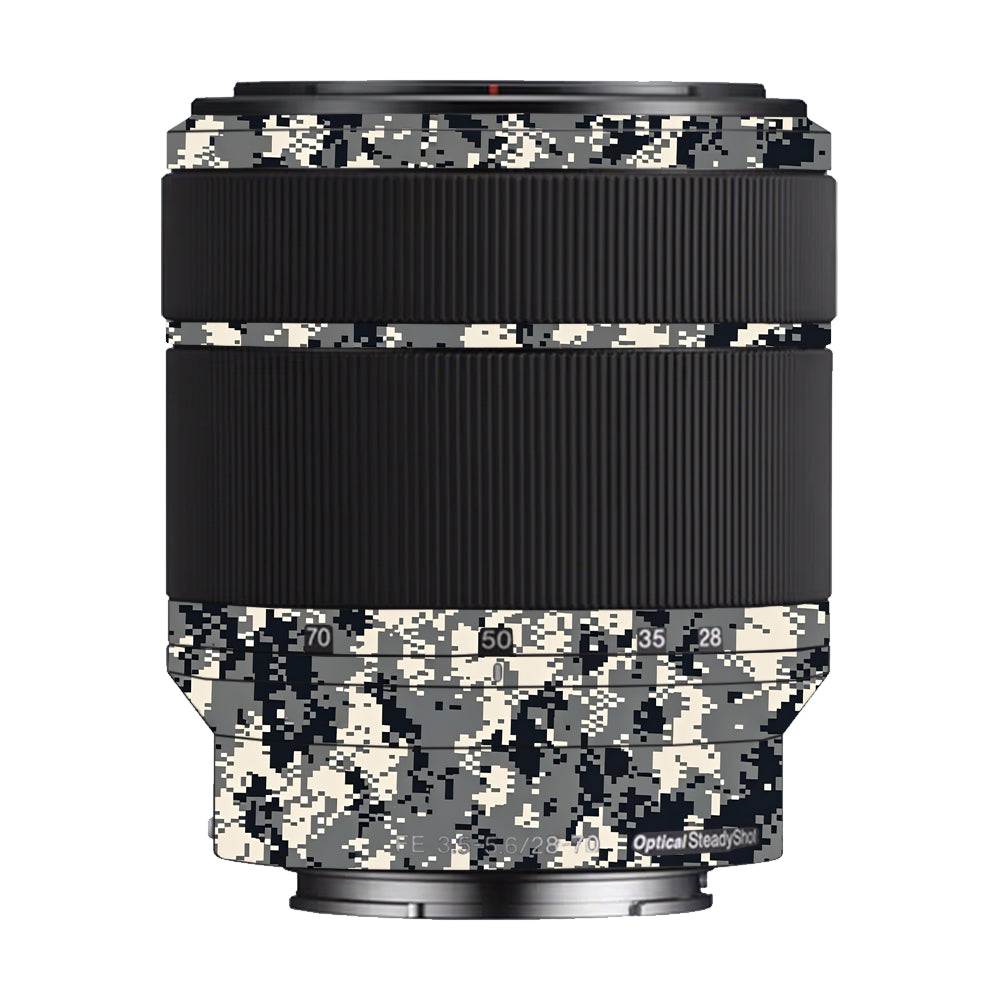 Grey Black Pixel Sony 28-70mm Camera Lens Skin