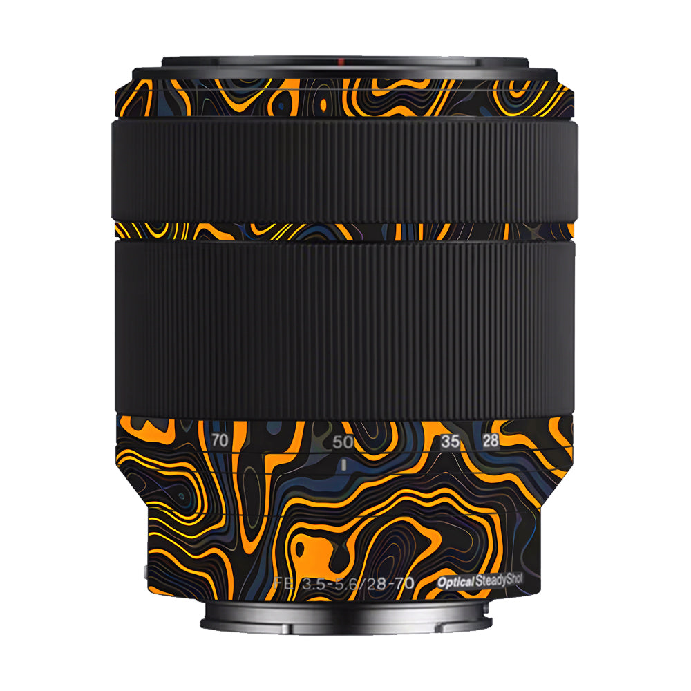 Amber Topographic Waves Sony 28-70mm Camera Lens Skin
