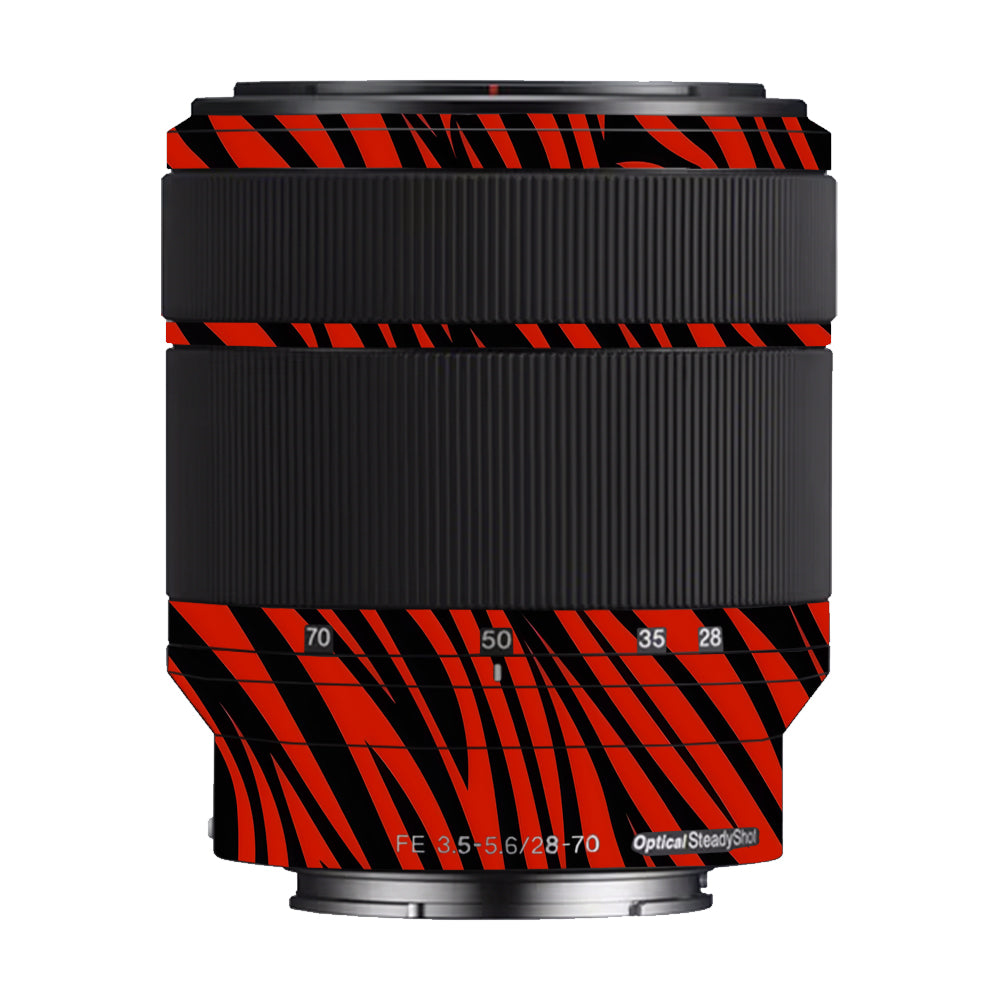 Red and Black Stripes Sony FE 28–70mm f/3.5–5.6 OSS Camera Lens Skin